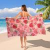 Rosa Erdbeer-Blumen-Strandtuch Süßer Frucht-Herz-Druck Mädchen Schnelltrocknendes Pooltuch