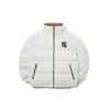 MLB New York Yankees Lamb Fleece Reversible Padded Down Jacket Winter Short Unisex Jacket White 3ADJR0116-50CRS