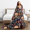 Day of the Dead Halloween Flannel blanket Sugar Skull Flower Customized Throw blanket for Home 200x150cm Bedspread