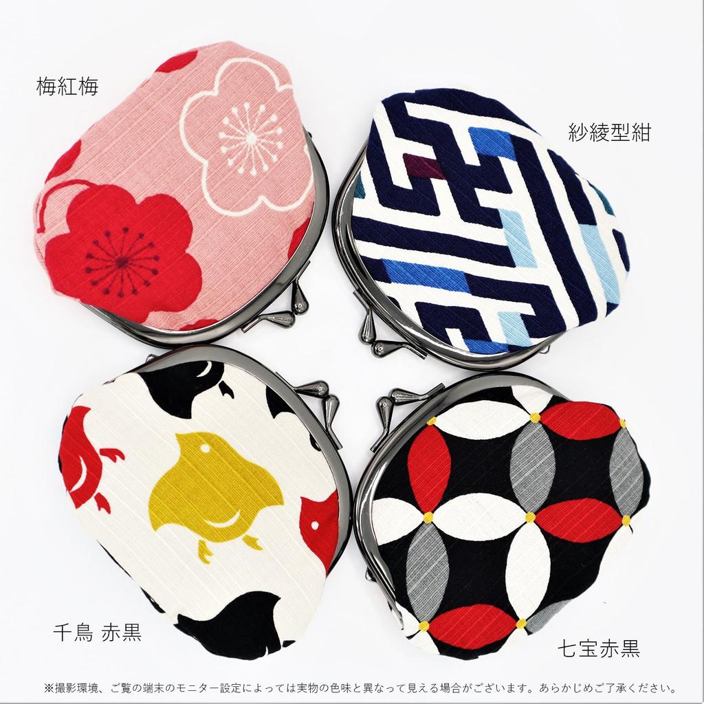 Maruzen coin purse with red and made in approximately x 12 x 3 cm clasp, cloisonné design, black, Japan, black, 10.5