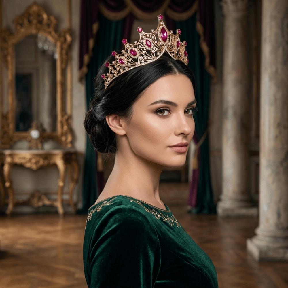 Elegante Barock Kristall Krone Wunderschöne Strass Tiara Trendige Barock Königin Diademe Hochzeit Braut