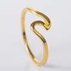 Stainless Steel 14K Gold Plated Classic Wave Rings Women Simple Ring Zircon Suitable for Daily Date Vacation Party Gifts