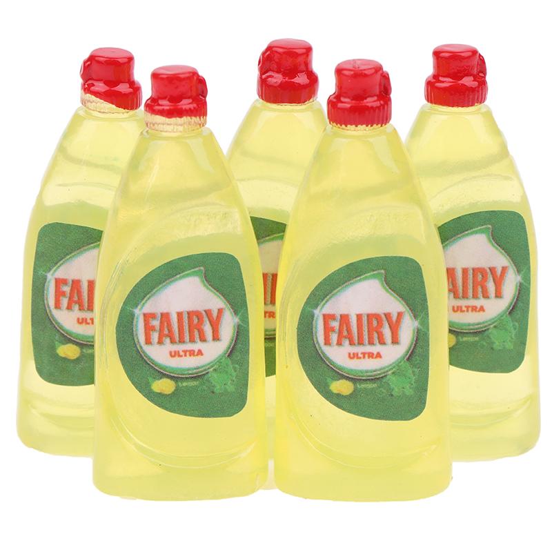 

5Pcs Dollhouse Miniature Kitchen Detergent Model Dollhouse Cleaning Supplies Accessories For 1/12 Dolls House Decoration one size