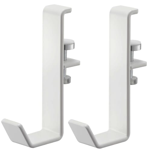 

Yamazaki Tower Indoor Clothes Drying Pole Holder, Set of 2, White, Approx. W2 x D6 x H9cm (Each), Hangs on Lintel, Screw Mount, Laundry, Clothes Dryin