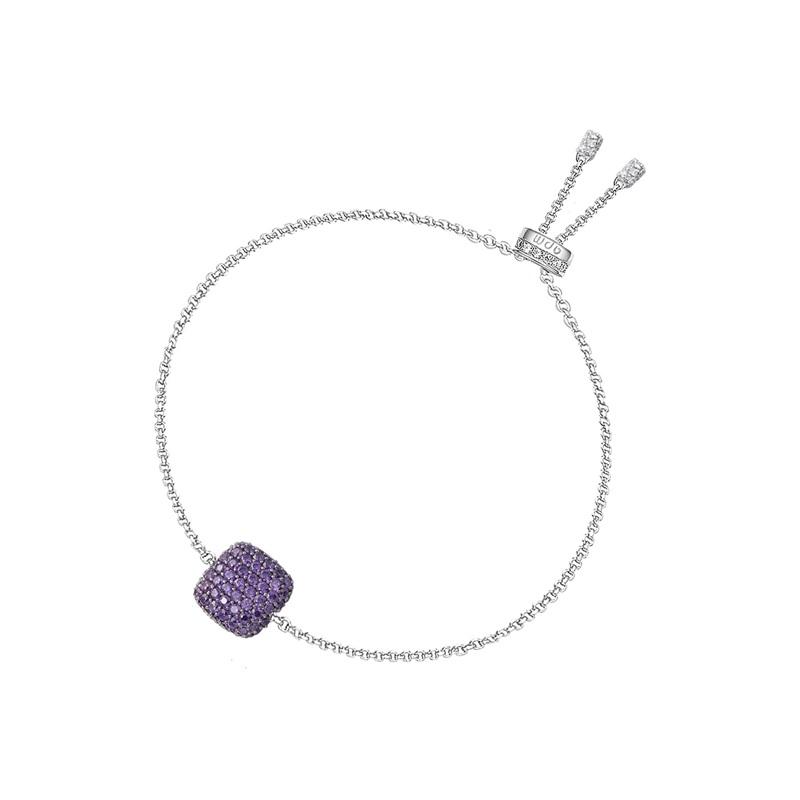 APM Monaco Purple compact square adjustable, exquisite and versatile simple design bracelet for women AB5079XOV фиолетовый