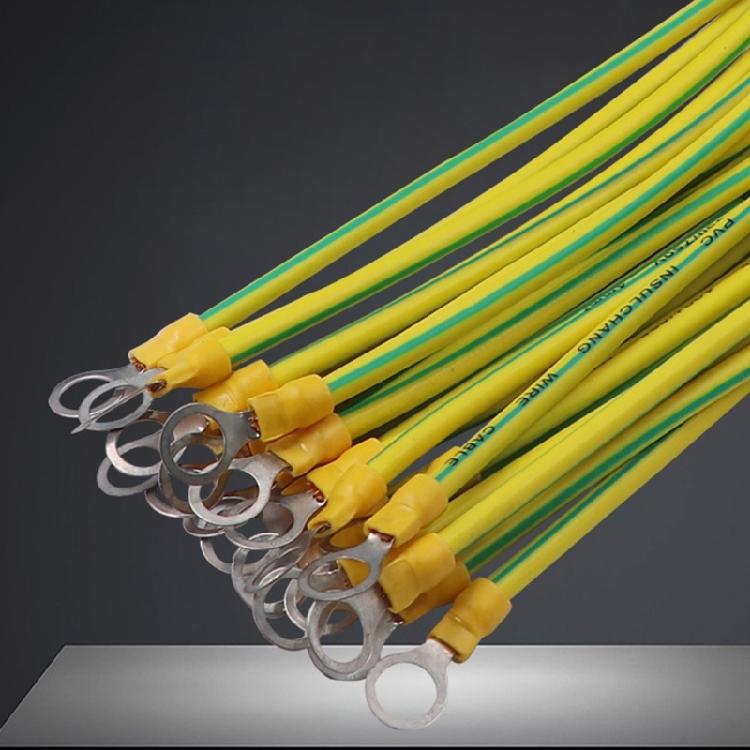 BVR Yellow Green Solar Photovoltaic Grounding Wire Terminals Hole Size 9mm