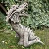 Dragon Sculptures Resin Giant Lawn Sculpture Gothic Fantasy Dragon Figures Art Garden Patio Lawn Statues Decoration