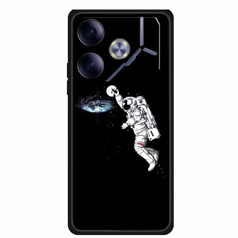 For Tecno Pova 6 Phone Case 6.78" Animal Black Silicone Soft Back Cover Cases For Tecno Pova 6 Case Pova6 Coque Funda Shockproof