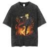 One Piece Vinsmoke Sanji "Diable Jambe" Vintage Washed Anime Print Oversized T-Shirt | Unisex Streetwear Top