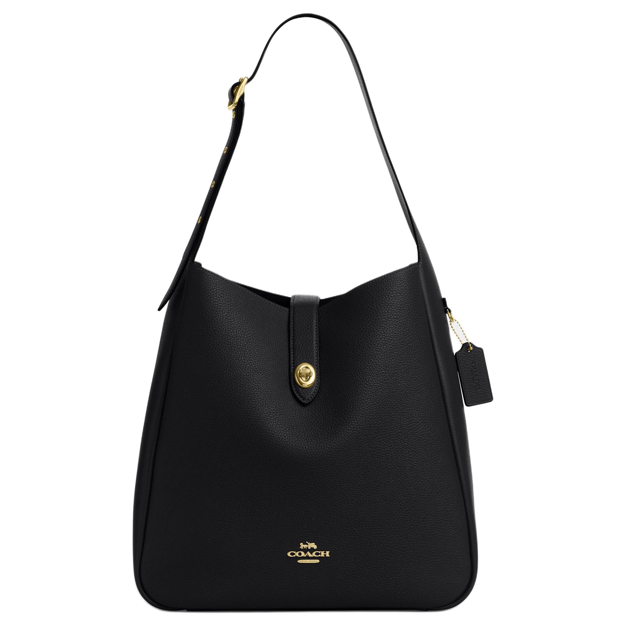 Coach Women's Gold/Black Hadley 34 Accessories Leather Shoulder Bag Large Shoulder Bag Ccd65-Imblk