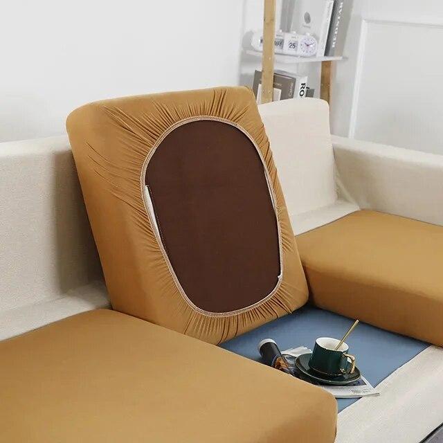 Einfarbiger Sofa-Sitzkissenbezug, Stretch-Spandex-Sofa-Schonbezüge, L-förmiger Ecksofa-Bezug für Wohnzimmer, Zuhause, Haustiere