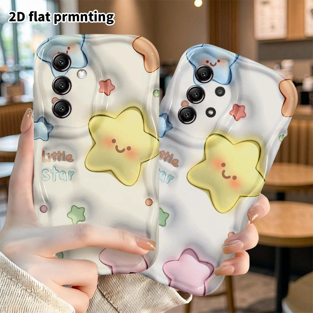Phone Case: 2D Flat Samsung Galaxy A34 A35 M05 M06 S20 S22 S21 FE Plus 5G Protective Case, Cute Little Stars, Christmas and Halloween Gift