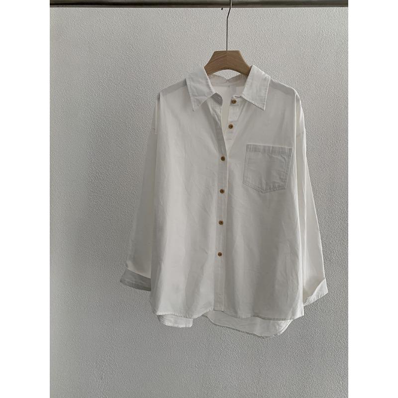 

Spring Autumn Polo-neck Solid Color Brushed Shirt Women Elegant Fashion Cotton Cardigan Blouse Top onesize