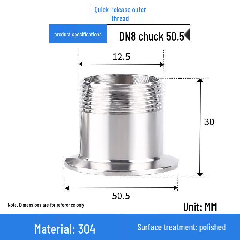 Langsaizebo Stainless Steel Quick Connect External Thread Ferrule Clamp