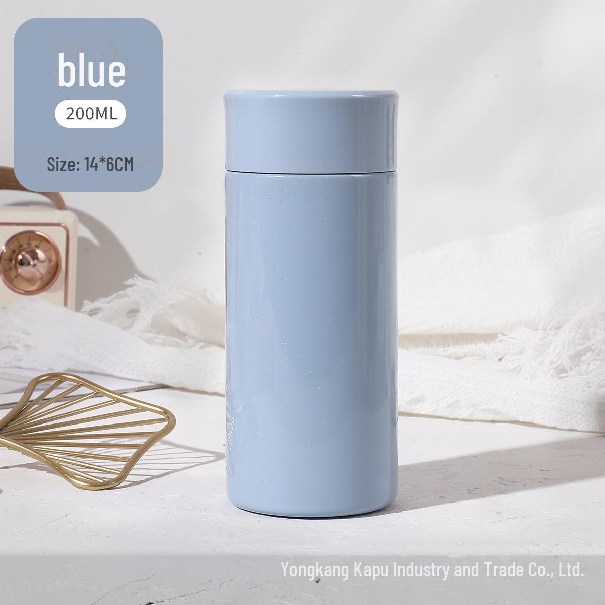 

Мини-термос Macaron Pocket Cup объемом 200 мл из нержавеющей стали 316, портативный, не допускающий ожогов, симпатичный дизайн. 200ml синий