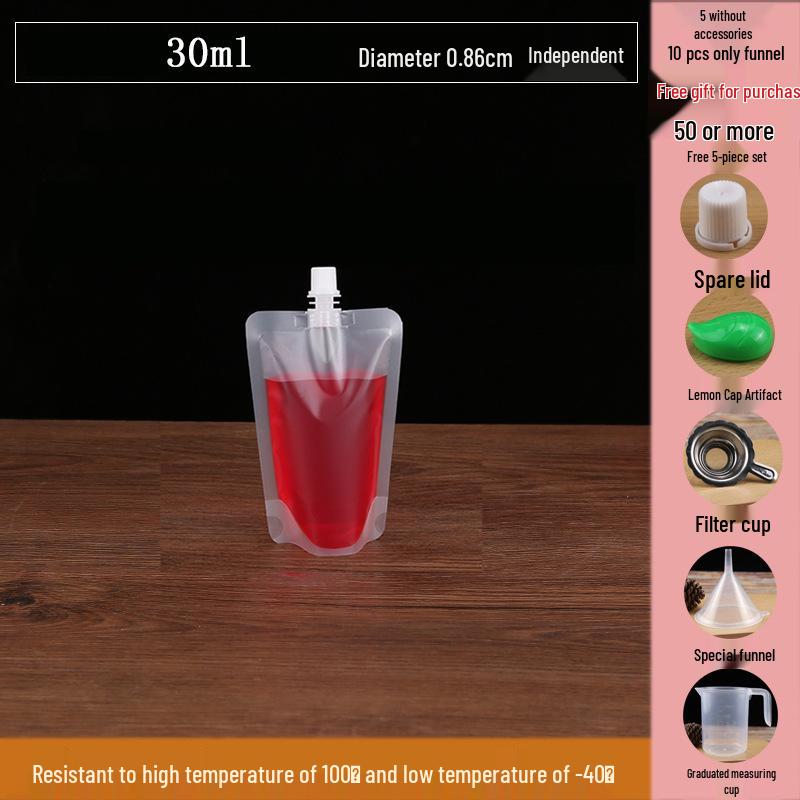 Disposable Transparent Spout Bag for Soy Milk, Chinese Medicine, Soup, or Beverages - Self-Standing and Convenient for Takeaway
