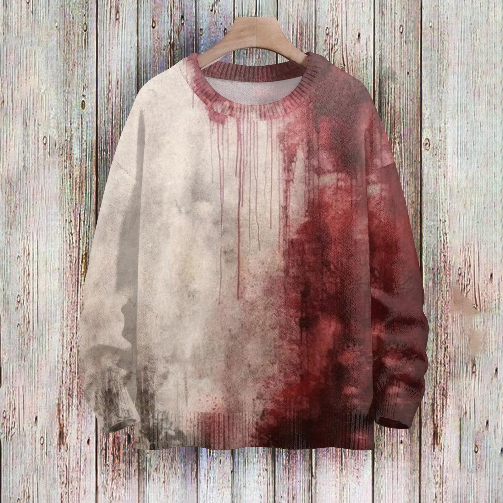 

Свитшоты на Хэллоуин для женщин, вязаный свитер, милая рубашка, осенний свитер с круглым вырезом, топы XXXL хаки