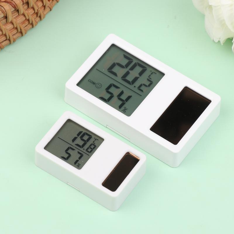 Solar Powered Thermometers Mini High Accuracy Digital Temperature Humidity Portable Measurement Meter Gauge Hygrometer