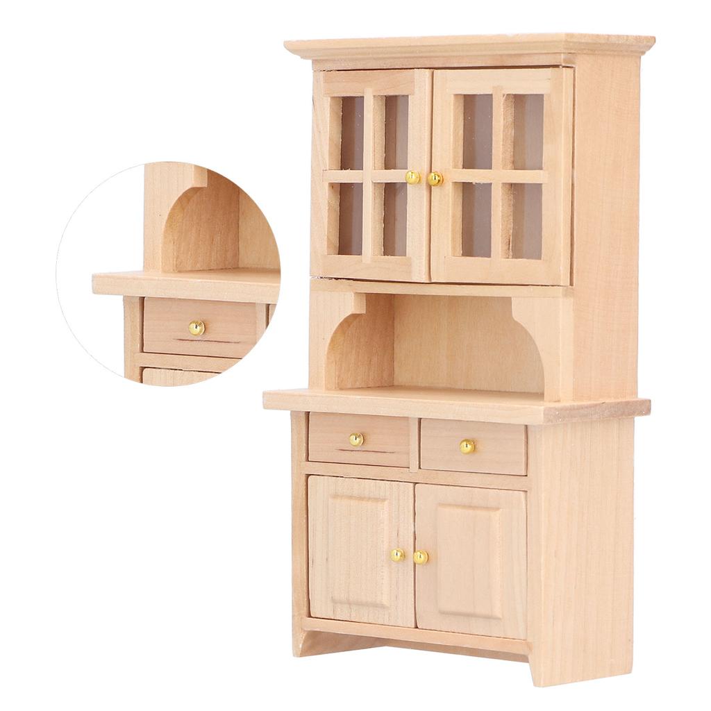 1:12 Dollhouse Cabinet Wooden Simulated Miniature Kitchen Furniture Decoration AccessoriesWood