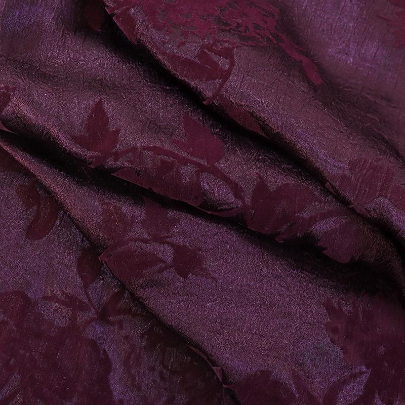 Dubai Plant Print Flocked Fabric Chinese Hanfu Outerwear