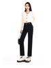 Women's 2025 High-Waist Slim Black Cigarette Jeans for Summer
