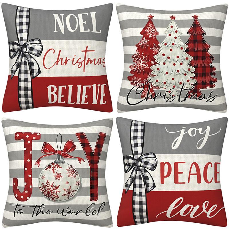 New Christmas Snowman Pillow Case Home Sofa Cushion Case Festive Party Pillow Case