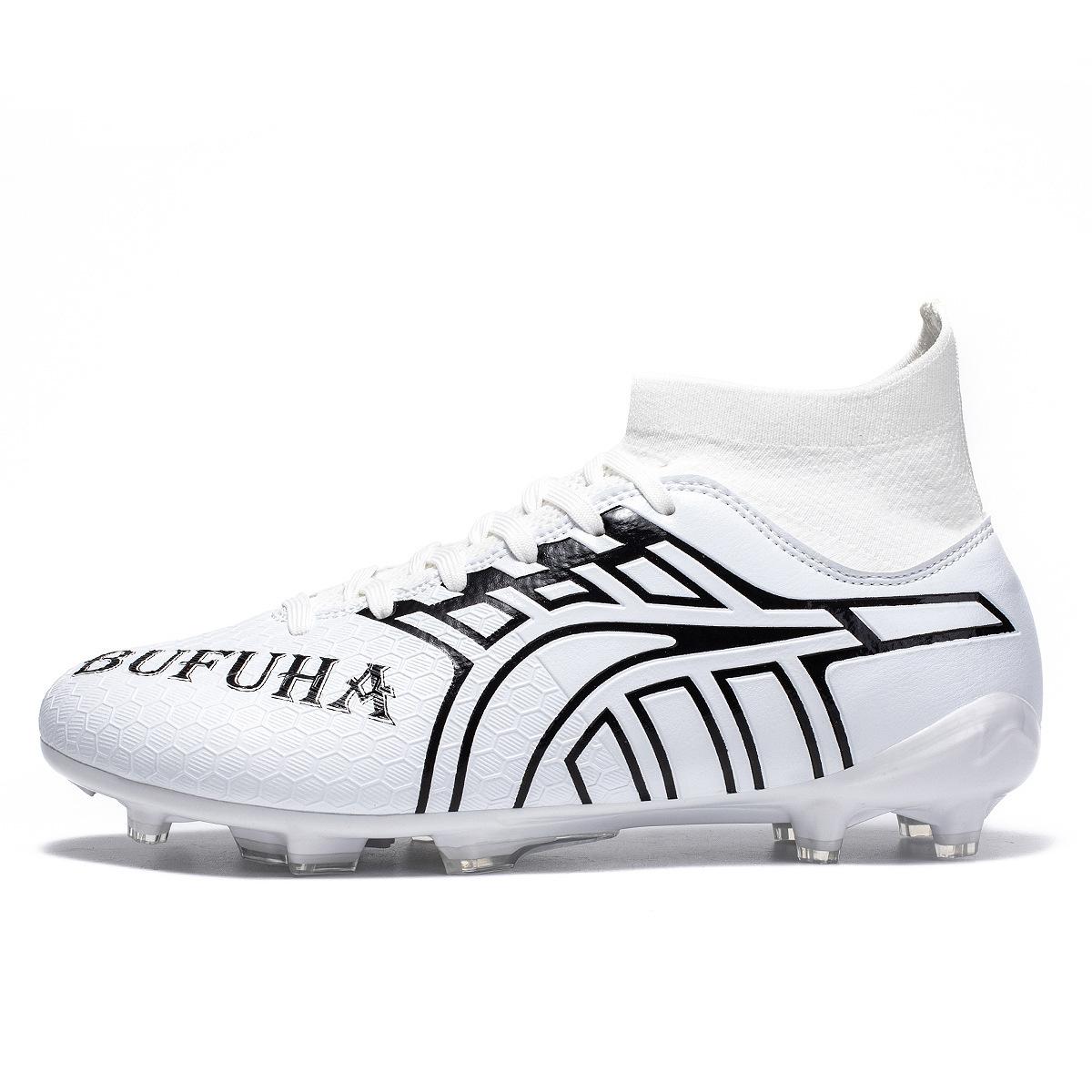 Youth Sports Shoes Male And Female Students Training High-Top Football Shoes Shattered Spike Shoes Artificial Grass 35