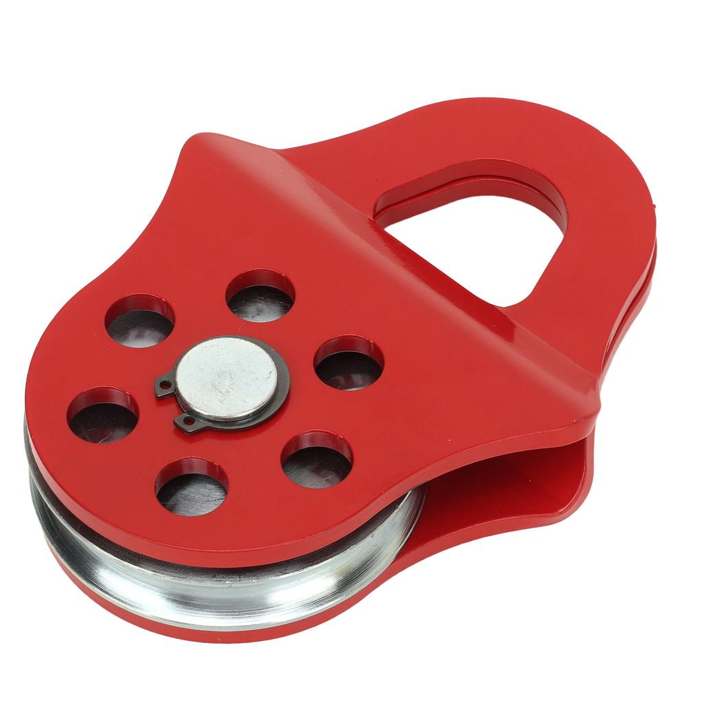 Winch Towing Pulley Snatch Block Towing Pulley 4T Load Bearing Capacity Heavy Duty Winch Pulley Red for Truck Tractor ATV UTV