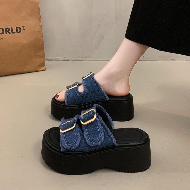 With Skirt Temperament Beautiful Platform Sandals Women's Summer Wear Advanced Sense 2025 New Versatile Roman Wedge Shoes