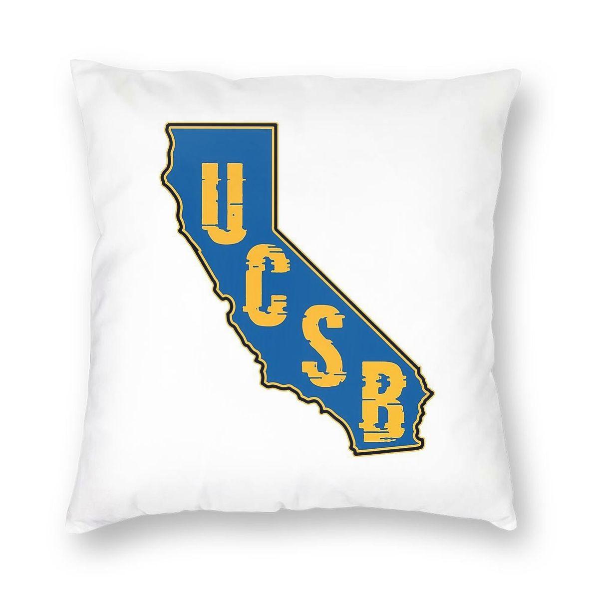 UC Santa Barbara Ucsb Square Pillowcase Polyester Linen Velvet Creative Zip Decorative Car Cushion Cover 30cmx30cm