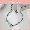 Forest Jewelry Black Necklace With Titanium Chain For Couples Decoration Female