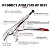 WISEUP 5" 7'' 10'' Curved Jaw Locking Plier Adjustable Nut Pliers Set For Water Pipe Car Mechanical Maintenance Home Hand Tools