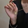S925 Sterling Silver Texture Pattern Necklace Wind Blogger Simple Fashion Niche Autumn And Winter Pleated Sweater Chain