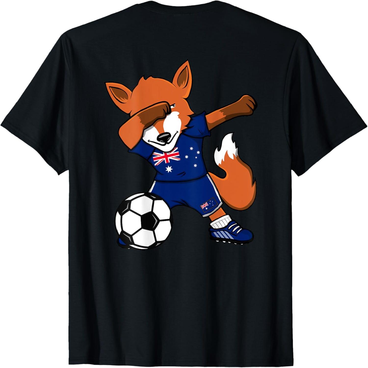 Dabbing Fox Australia Soccer Fans Jersey Australian Football T-Shirt(1) S