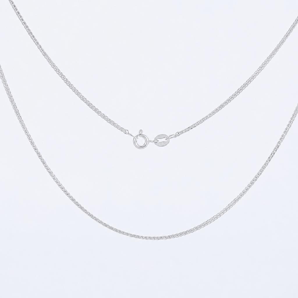 925 Sterling Silver Rose Gold Plated Faceted Chopin Chain Necklace 0.2mm Thin 45cm Women Jewelry