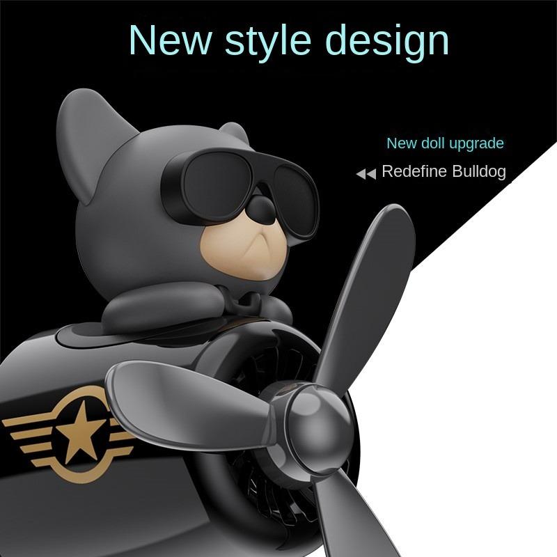 New Style Cartoon Bulldog Pilot Car Air Freshener Perfume Automobile Interior Perfume Clip Fragrance Ornament Car Accessories