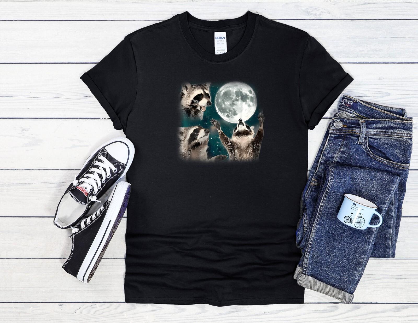 26 Three Raccoons Cute Howling Man Men Women Unisex T Shirt Hoodie Baseball 3939 Unisex T-Shirt XXXXL