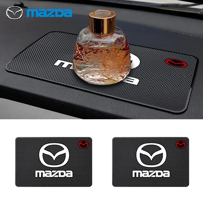 For Mazda Car Logo Anti-Slip Mat Dashboard Phone Holder Anti-Skid Pad Non-Slip Mats For Mazda 3 6 BL BM GJ CX3 CX-5 CX-8 KE KF C