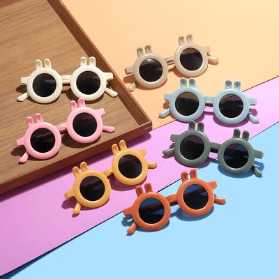 New Fashion Small Ear Rabbit Children's Sunglasses Photo Party Children's Sunglasses Small Circle Baby Glasses