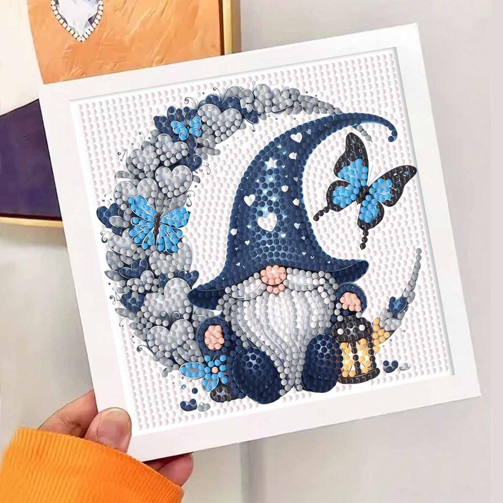 DIY Diamond Painting Kit with Frame,Old Man Full Circle Mosaic 5D DIY Cross Stitch Kit Home Decoration with Frame, Handicraft Hobby Collection