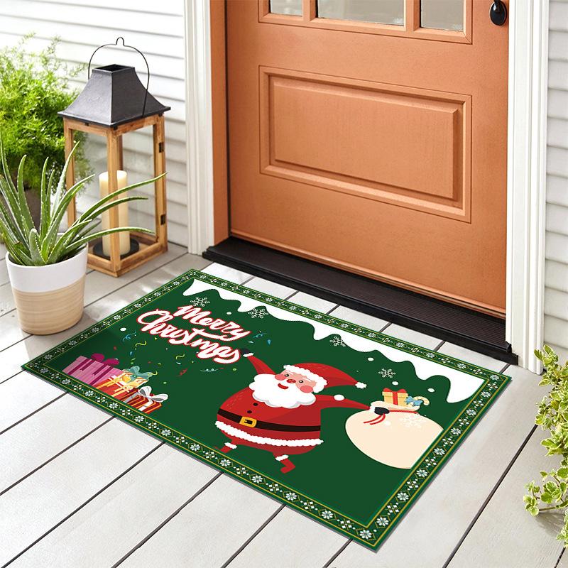 Christmas Crystal Velvet Door Mat: Dirt-Resistant, Easy-Care Entryway Foot Pad