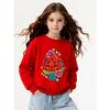 Kids Sweatshirt,Crew Neck Fashion Top, Fun"Cute Watermelon Cat Flower Hearts "patterned Sweatshirt, for Everyday Casual Wear,Casual Daily Sweatshirt