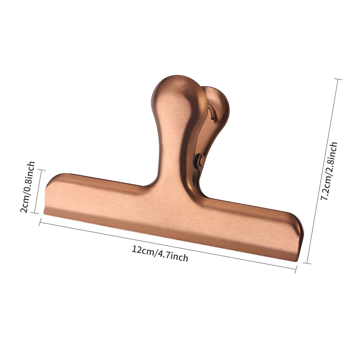 

Зажимы для пакетов из нержавеющей стали для пищевых продуктов, прочные металлические серебряные зажимы для пищевых продуктов, зажимы для офисной бумаги, герметичные зажимы для закусок L розового золота
