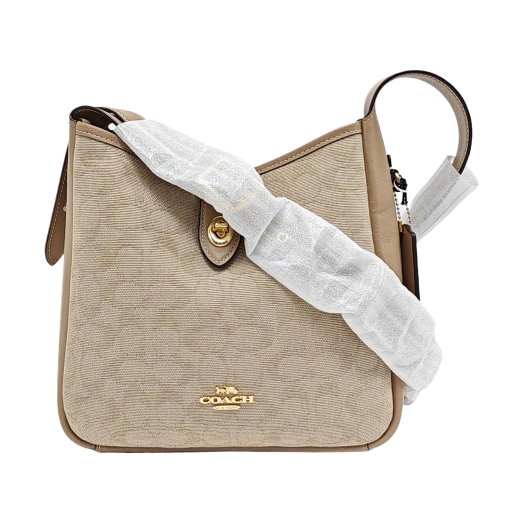 [Pre-Owned] Hadley Medium Khaki Canvas Monogram Shoulder Bag - Excellent #KZFWAF ONE SIZE
