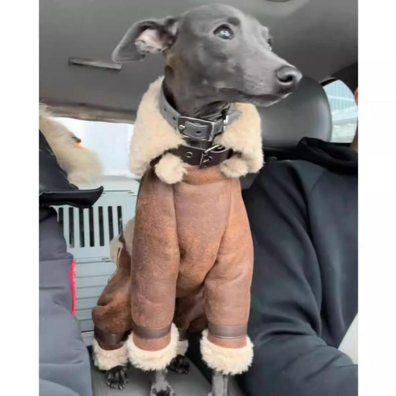 High-necked Whippet Clothes Italian Greyhound Bellington Dog Winter Cotton-padded Clothes Four Legged Dog for Small Medium Dogs