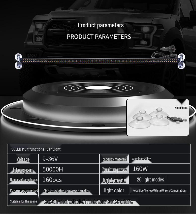 Car LED Strobe Light: Roof, Grille & Multifunction Bar Warning Light