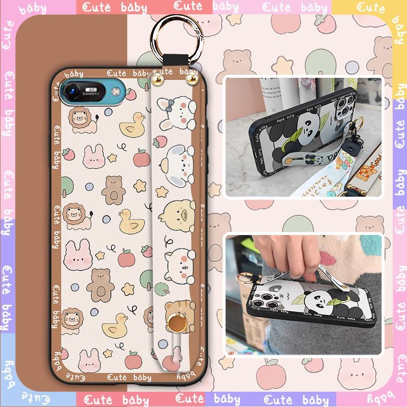 Durable Back Cover Phone Case For Itel A25/A35/A25 Pro Wrist Strap Lanyard Ring Kickstand Protective Shockproof Cartoon