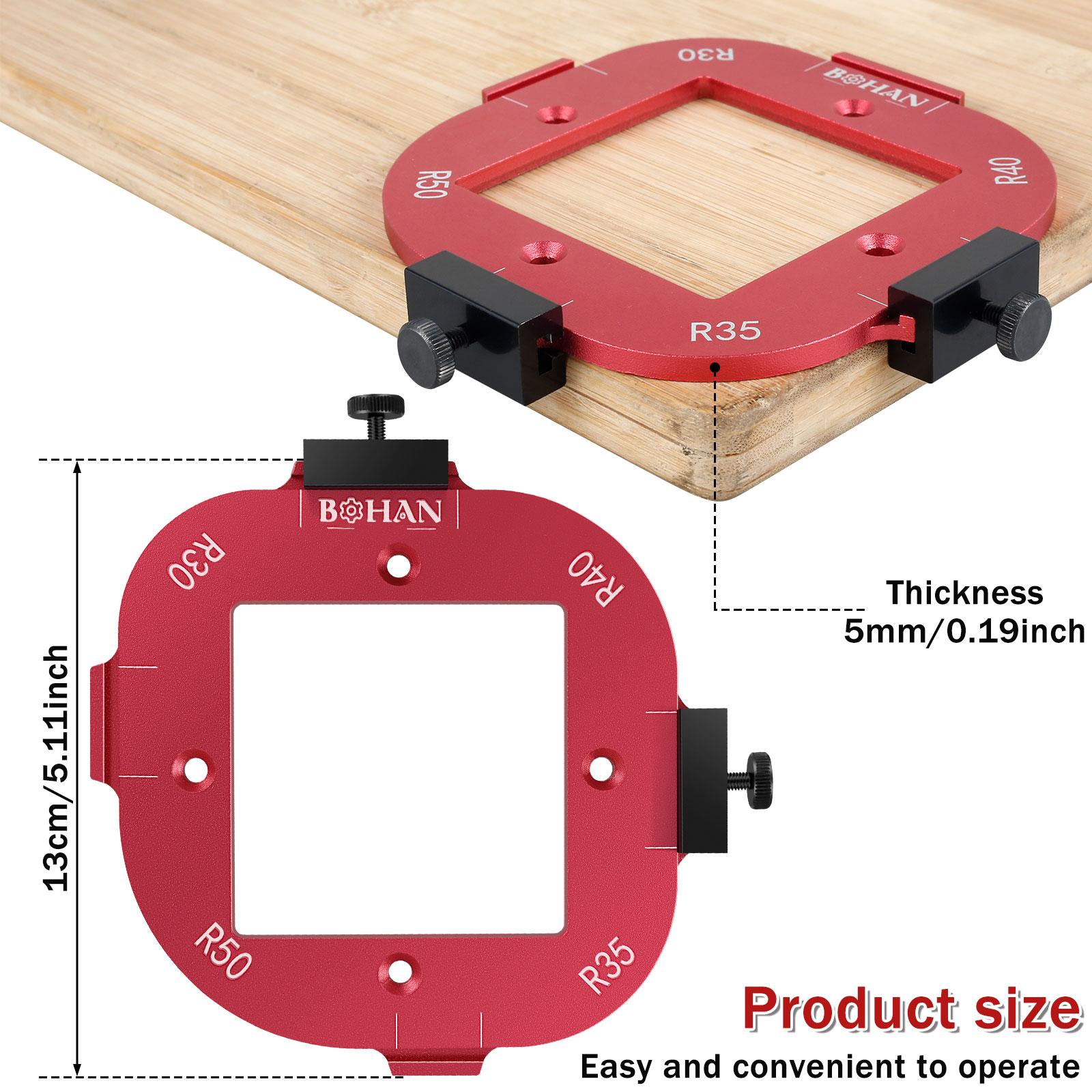 

Деревообработка Шаблоны для закругления углов, Фрезерный стол Шаблон для радиуса углов Деревянная доска Инструмент для резки дуг Вспомогательный инструмент DIY Шаблон 1PC