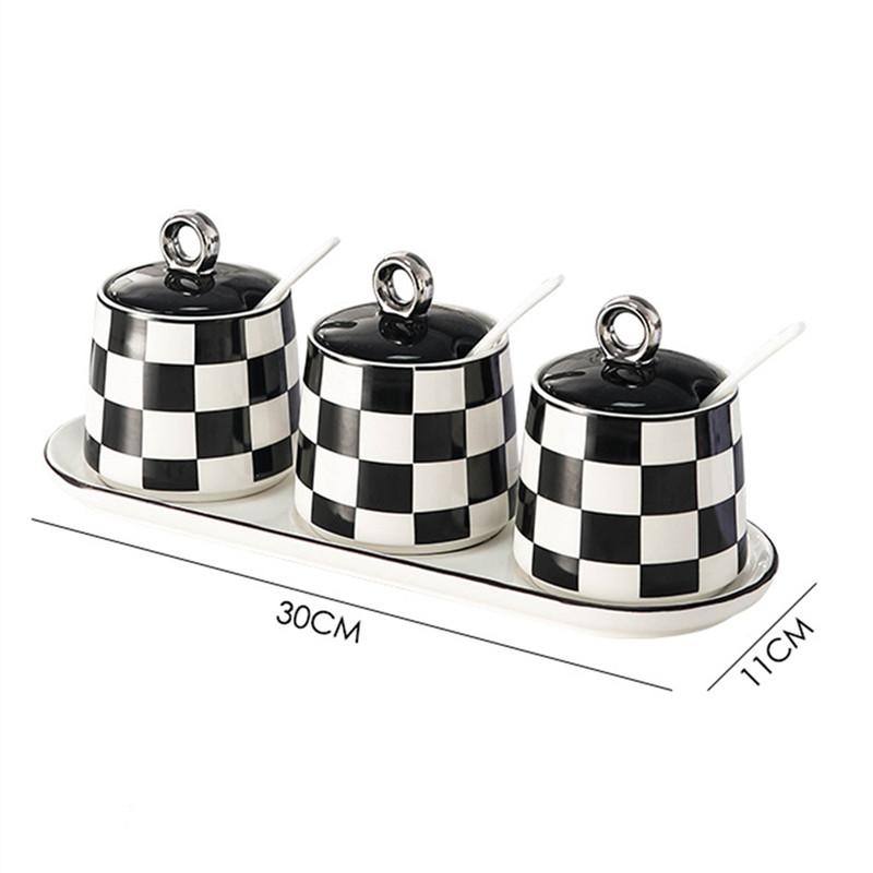 Light Luxury Ceramic Seasoning Jar Set Nordic Kitchen Salt and Pepper Storage Jar Creative Spice Jar Decor Home Seasoning Tools