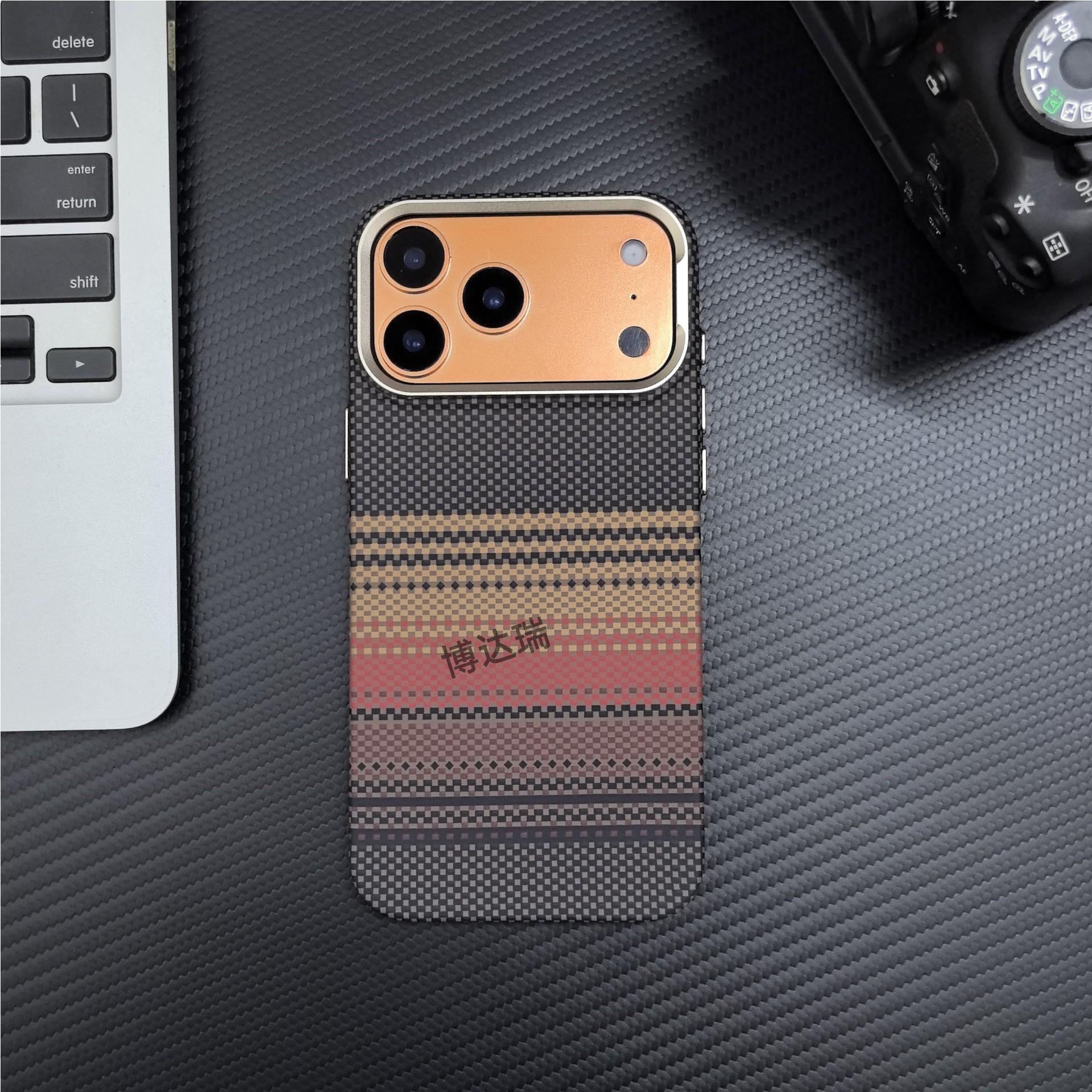 

Apple 17 Pro Max Магнитный чехол из кевлара и углеродного волокна - Защитный чехол для iPhone 16, устойчивый к падениям Pro 16